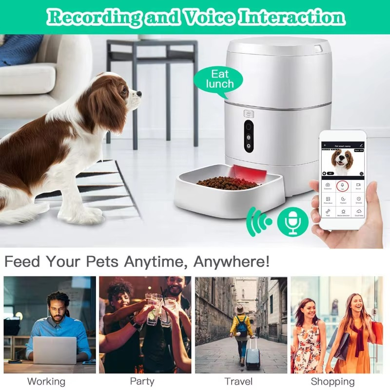 Smart Feeder 3L, Wi-Fi, Food Dispenser, App Automatic Feeding, Manual Feeding, Schedule Feeding, Check Feeding Status, Voice Recorder, for Big or Small Pets Smart Feeder 3L, Wi-Fi, Food Dispenser, App Automatic Feeding, Manual Feeding, Schedule Feeding, Check Feeding Status, Voice Recorder, for Big or Small Pets